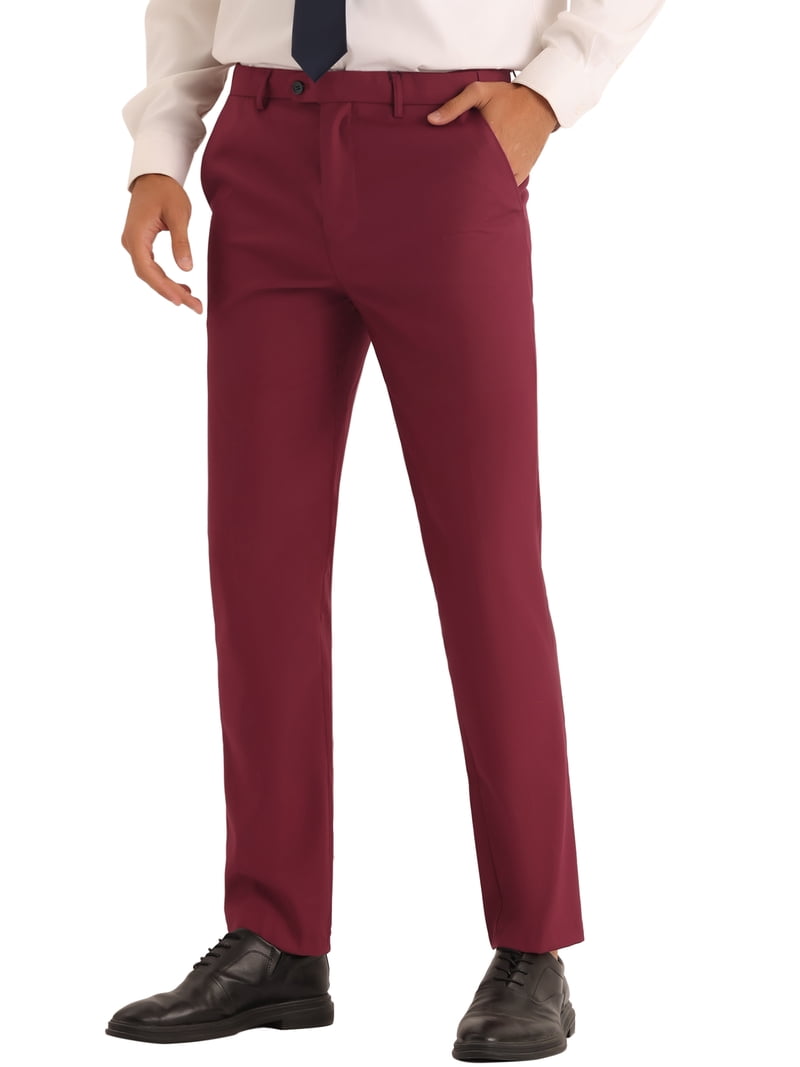 blue dress for baby girl Men's 100% Wool Classic Fit Pleated Dress Pant in Burgundy 40 / Burgundy