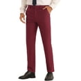 thumbnail image 4 of INSPIRE CHIC Dress Pants for Men's Classic Fit Solid Stretch Flat Front Work Business Trousers 34 Burgundy, 4 of 6