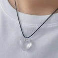 thumbnail image 4 of Stebcece Simple Loves Pendant Clavicle Chain Adjustable Black Rope Cold Wind Necklace, 4 of 21