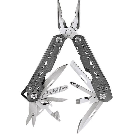 Gerber Gear Truss Multitool with 17 Tools: Pocket Knife Can Opener Scissors Pliers and more 4.35 Closed (30-001343N) Gray