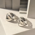 thumbnail image 5 of ZPAQI Sweet Cool Heart Shaped Metal Earrings Jewelry Fashion Piercing Earrings Gift, 5 of 8