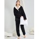 thumbnail image 1 of Pijama de mujer independiente de invierno con cuello en V y manga larga engrosada, 1 of 6