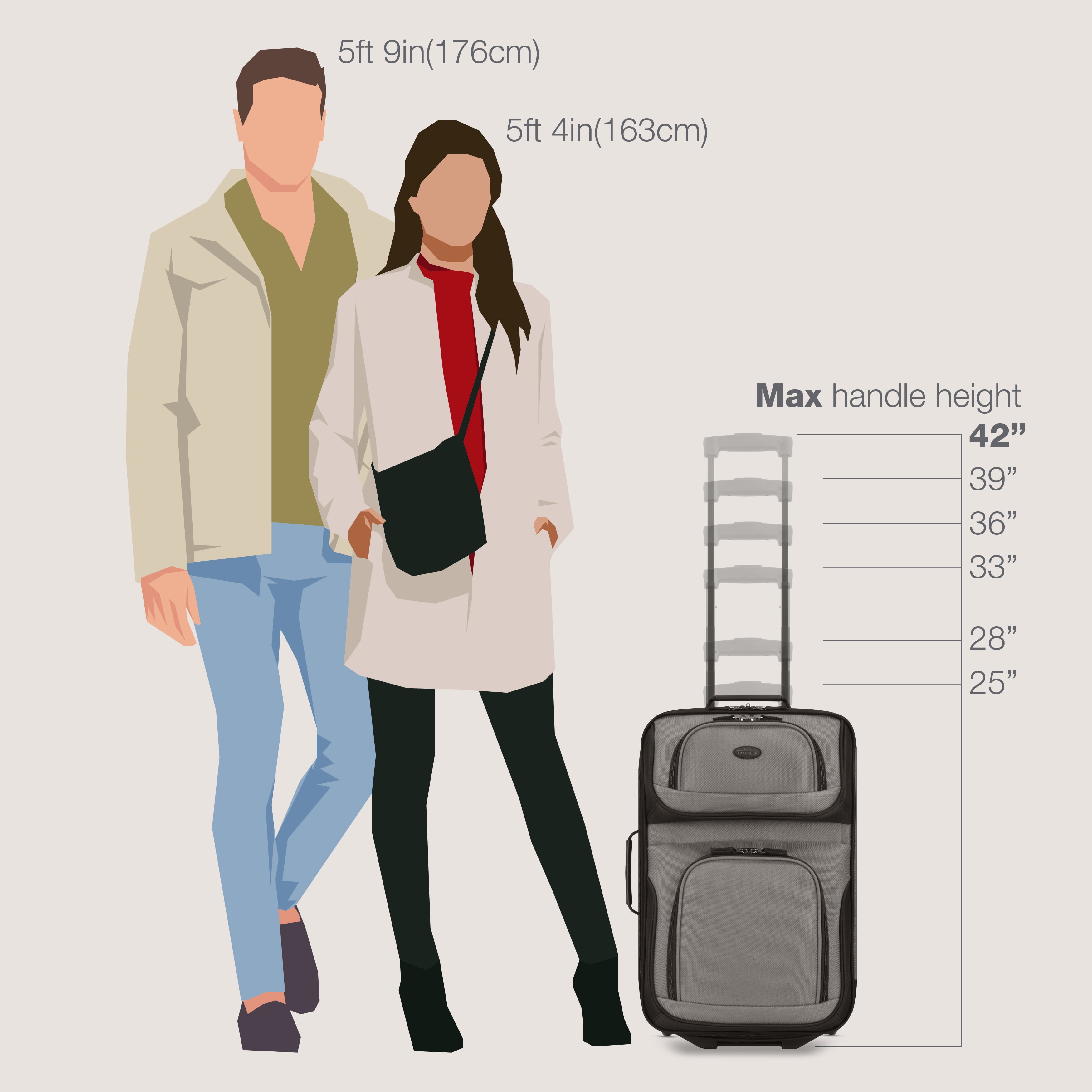 U.S. Traveler Rio Rugged Fabric Expandable Rolling Carry-on Luggage Set w/ Tote, Gray, 2-Piece (21/10)