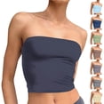 thumbnail image 1 of Frostluinai Womens Strapless Tube Tops Backless Sleeveless Crop Tops Fashion Solid Color Tanks Basic Bandeau Going Out Y2K Tank Top, 1 of 7