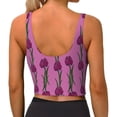 thumbnail image 3 of Xecao Tulips Flowers for Sports Bra with Removable Pads, Crop Tank Top Design, Women's Longline Sports Bra - Non-Wired - Small, 3 of 9