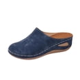 thumbnail image 1 of Tauxra Sandales Compensées à Bout Fermé pour Femmes, Sandales Décontractées à Enfiler pour Femmes avec Semelle Intérieure Coussinée et Semelle Extérieure Durable, Chaussures Polyvalentes de Couleur Unie pour le Quotidien, 1 of 9