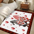 thumbnail image 5 of Valentine's Day Washable Area Rug&nbsp;3x5ft Watercolor Sweet Gnome Couple Pink Love Heart Red Plaid Soft Rectangle&nbsp;Rugs for Living Room, Non Slip Carpet for Bedroom&nbsp;Entryway Dining Room, 5 of 9