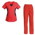 thumbnail image 1 of Women's Scrubs Set Scrub Top and Pants Scrubs Set, 1 of 3