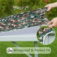 thumbnail image 6 of Green Brown Camo Irregular Shapes Pattern Square Fitted Tablecloth with Elastic Edge,Square Table Cover,Washable Elastic Table Cover for Home Kitchen Party Decor 34"x34", 6 of 6