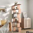 thumbnail image 2 of 76" 6 Tier S Shaped Bookcase Storage Bookshelf Display Unit Living Room, 2 of 10