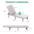 thumbnail image 3 of CDCASA Oversized Outdoor Chaise Lounge Chair with 5-Level Adjustable Backrest & Hidden Cup Holder, PP Resin Waterproof Patio Lounge Chairs for Outside(Gray, Set of 2), 3 of 9