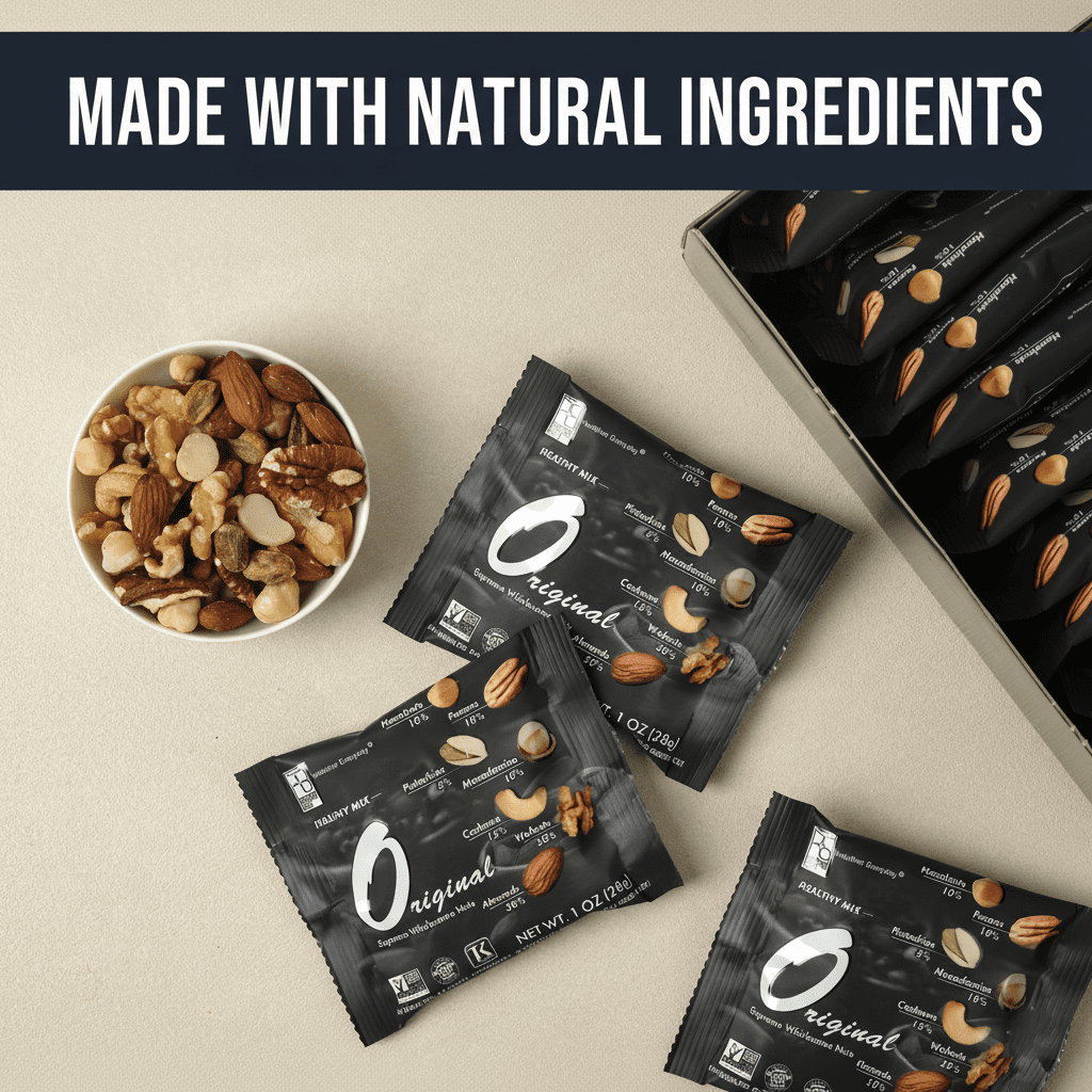 Roastery Coast - Daily Nuts Original Mixed Nuts | Mixed Nuts Snack Packs | Individually wrapped snacks | Unsalted Mixed Nuts | Nut Snacks | 22 Packs (1 oz each) | No peanuts | Deluxe assorted snack…
