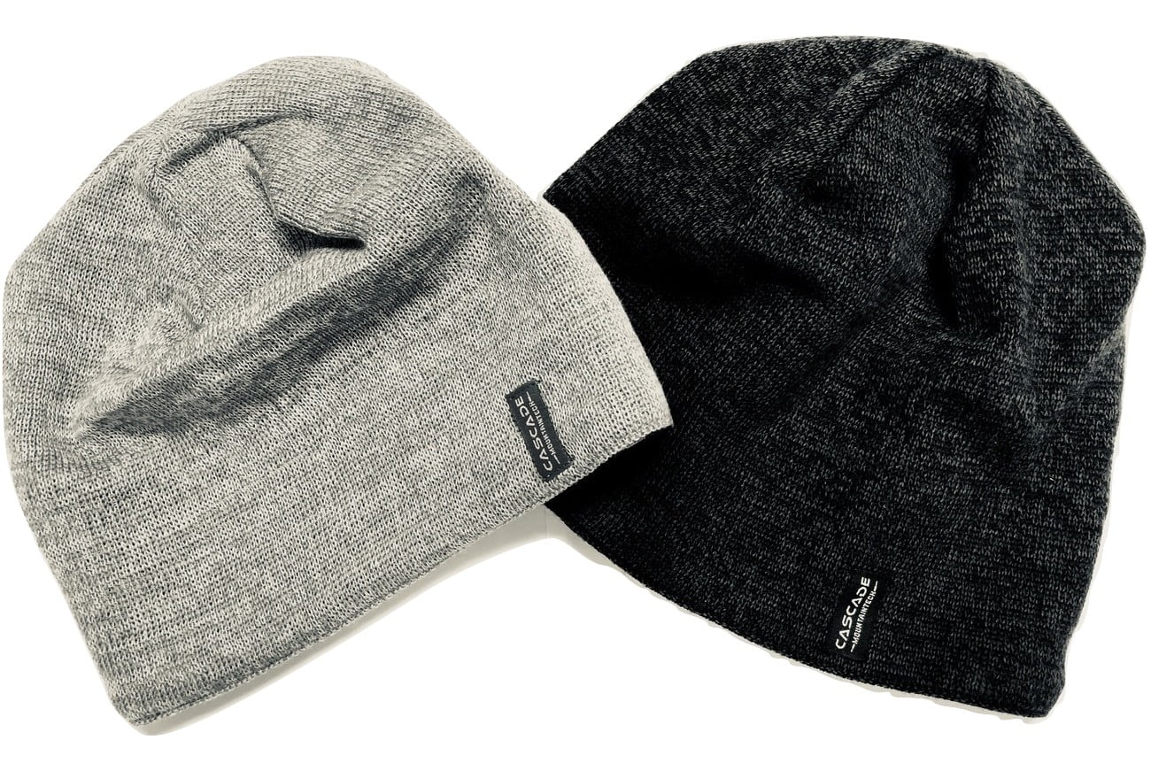 Bula Merino Wool Blend Beanies 2 Pack NEW Black & Gray Breathable NEW 2-Hats
