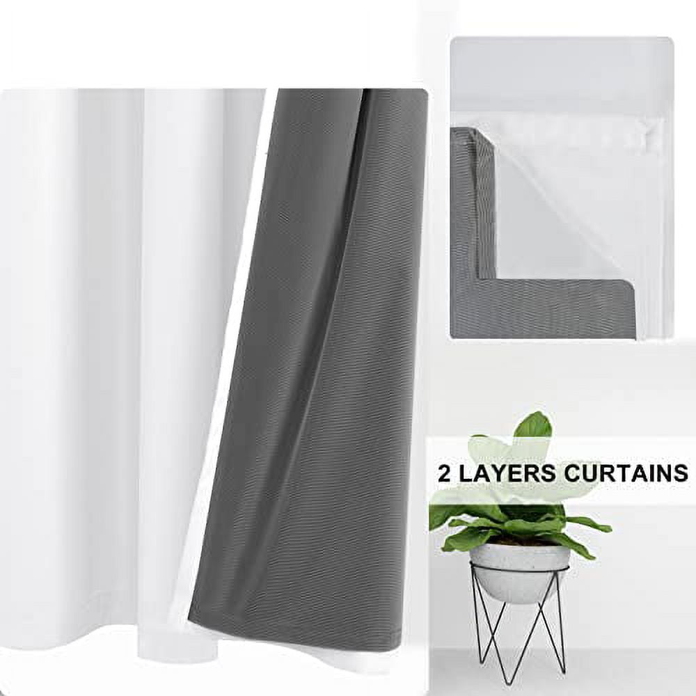 DWCN White Blackout Curtains 84 Inches Long for Living Room Thermal Insulated Light & Heat Blocking Full Room Darkening Noise Reducing Grommet 2 Panels Curtain (White,52"W x 84"L)