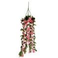 thumbnail image 2 of Artificial Violet Flower Wall Wisteria Basket Hanging Garland Flowers Fake Silk Orchid, 2 Bunches Decorative Artificial Flowers Fuchsia, 2 of 3