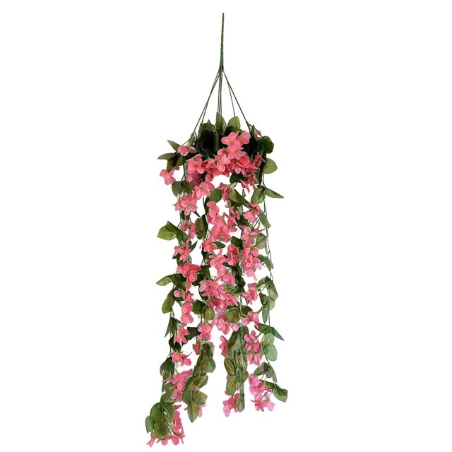 Flores colgantes artificiales de violeta, cesta de glicina para pared, guirnalda de flores colgantes, orquídea de seda falsa