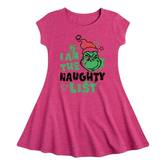 Dr. Seuss The Grinch - Christmas - I Am The Naughty List - Toddler & Youth Girls Fit & Flare Dress