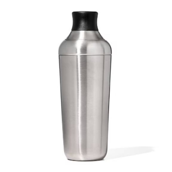 Steel Single Wall Cocktail Shaker: 18oz Stainless Steel, Dishwasher-Safe, Light Silver