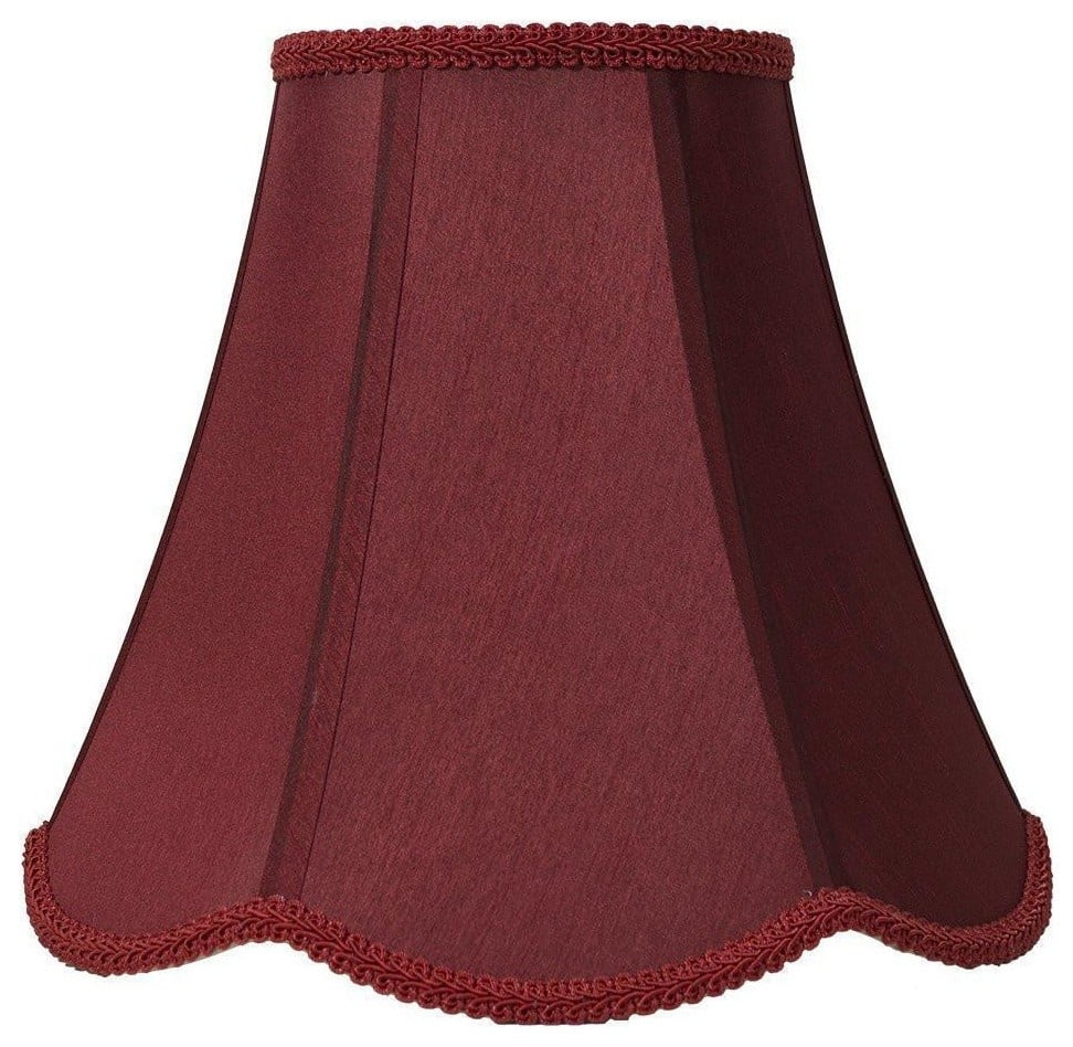 Urbanest Scalloped Bell Lamp Shade, 6x12x10", Burgundy