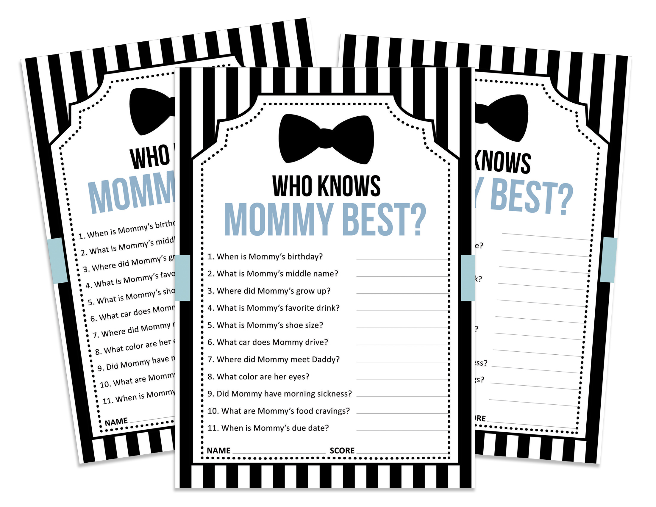 Inkdotpot Who Knows Mommy Best Baby Shower Game Fun Baby Shower Party Games, Activities