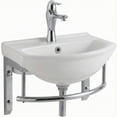 thumbnail image 2 of Ridge Small Wall Mounted Bathroom Sink 17 3/4" White w/Faucet Drain Towel Bar and Overflow Renovators Supply, 2 of 10