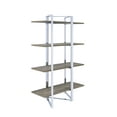 thumbnail image 2 of Natural and Chrome 4-Shelf Bookshelf, 2 of 7