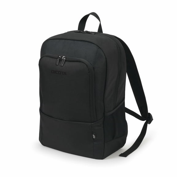 Dicota Eco Backpack BASE 13-14.1 - lightweight laptop rucksack with protective padding and storage space, black