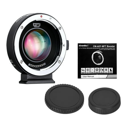 Commlite AEF-MFT Booster Auto Focus AF Lens Mount Adapter 0.71X Focal Reducer Enlarge Aperture USB Update for Canon EF