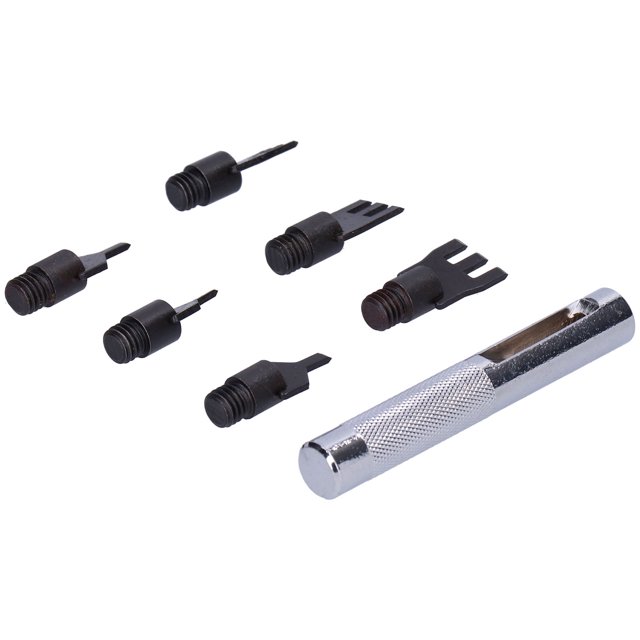 Flat Leather Prong, Chisel Bit Hole Punch Stitching Tool Leather Thonging Chisel Leather Prong Set Alloy Steel for Leather Crafting