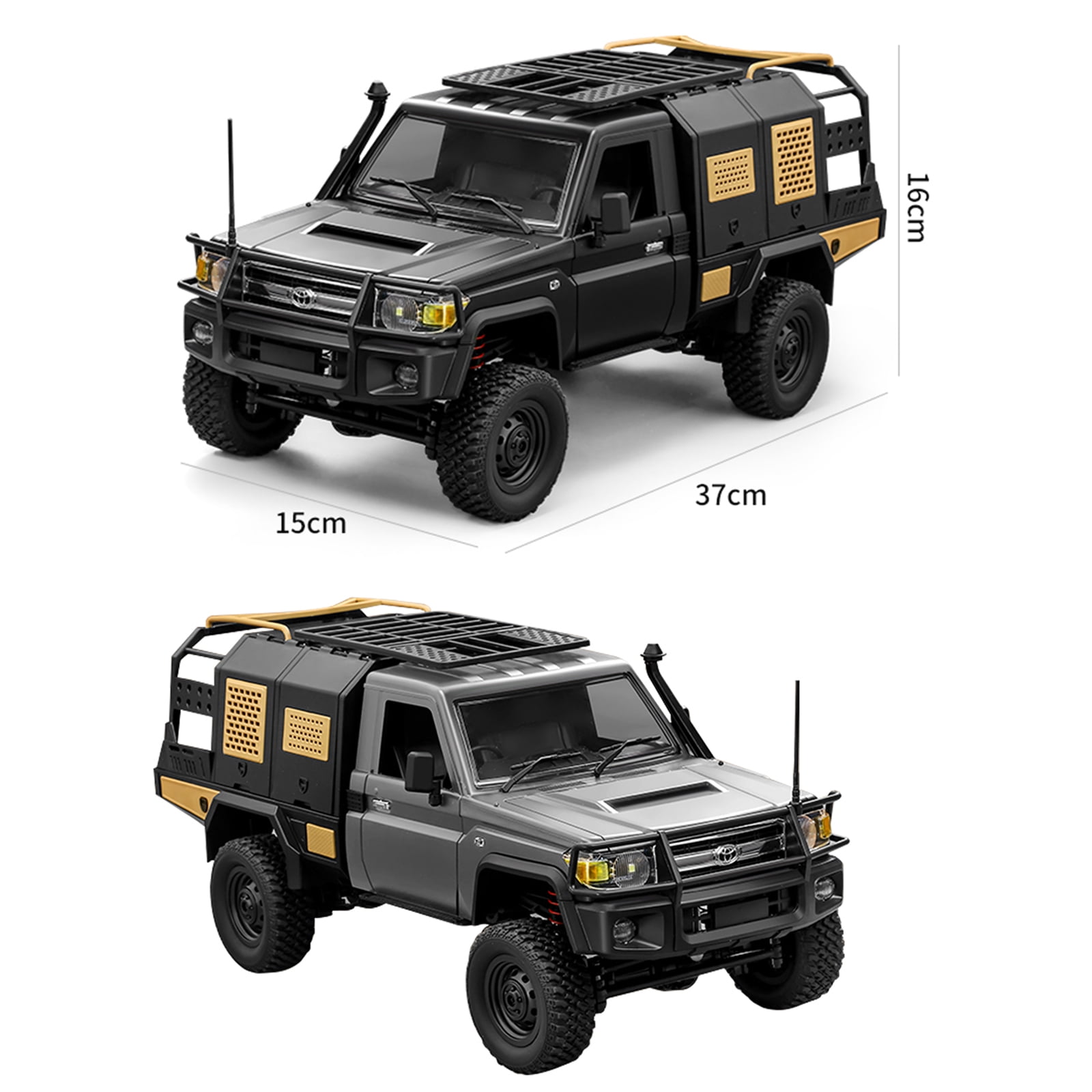 1/12 Scale RC Crawler, MN-82S LC79 RTR RC Truck 4x4 Off Road Vehicles 2.4GHz RC Rock Crawler Car with LED Lights, 7.4V 1200mAh Battery for Adults Hobby Toys (Silver)
