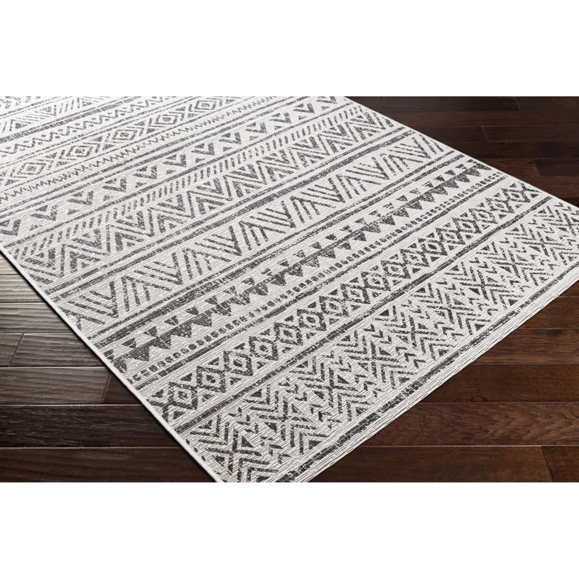 Livabliss Outdoor Rugs, 3x12 Eagean Global Black Runner Area Rug for Patio, Porch, Deck, Backyard, Waterproof Indoor Outdoor Carpet (2'8" x 12' Runner)