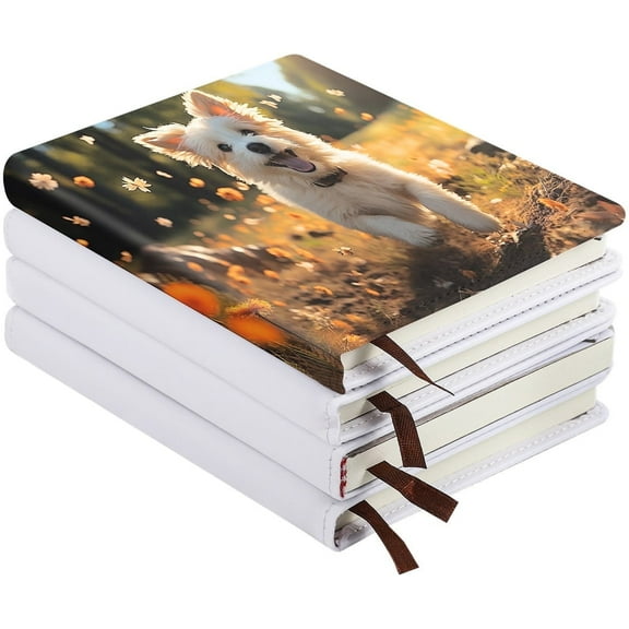 4Pcs 200Pages A6 Sublimation Blank Notebooks, Faux Leather Journal Notebooks, DIY Small Notebook Notepads