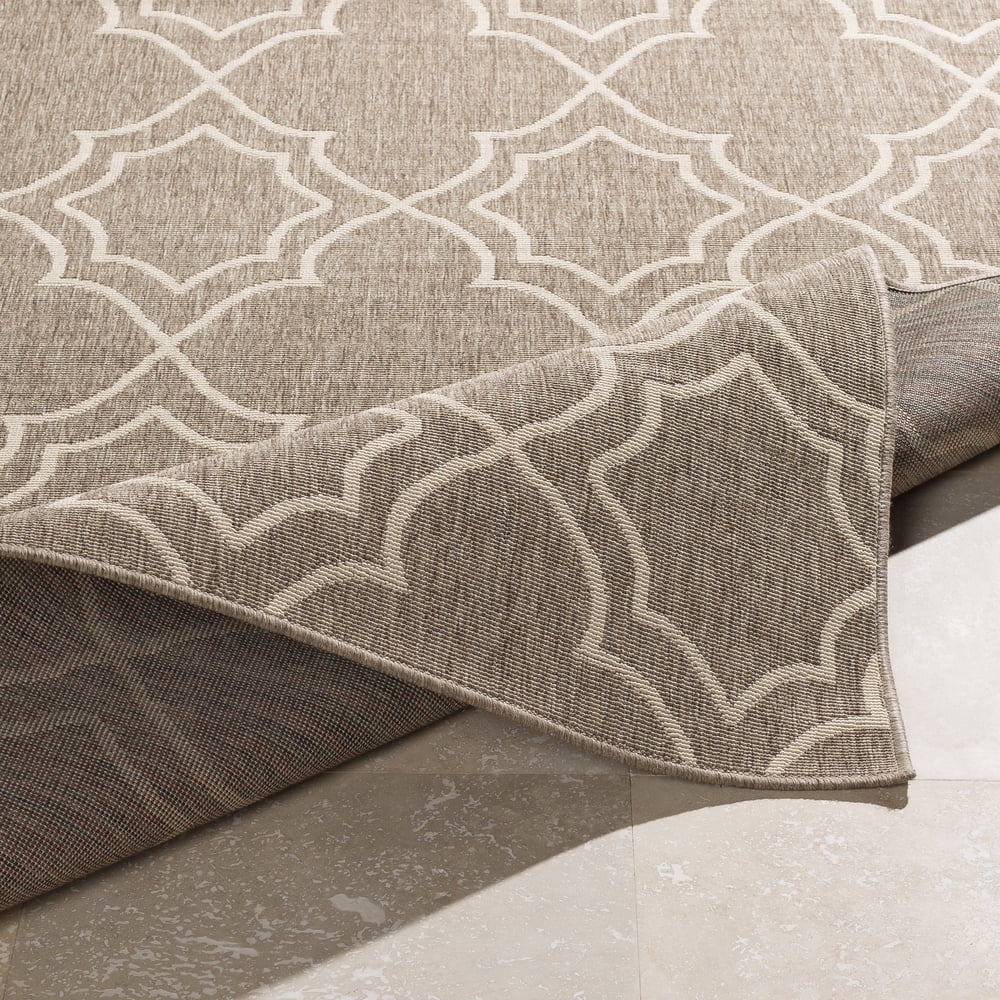 Livabliss Outdoor Rugs, 7x10 Alfresco Cottage Beige Area Rug for Patio, Porch, Deck, Backyard, Waterproof Indoor Outdoor Carpet (7'3" x 10'6")
