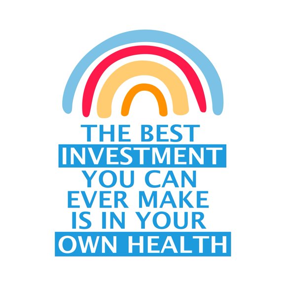 Best Investment is Your own Health Healthy Lifestyle Quote Vinyl Wall Design Wall Art Sticker Designs Vinyl Stickers For Home House Walls Rooms Windows Bedroom Decoration Size (12x12 inch)