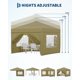 thumbnail image 2 of QinaQin Gazebo plegable de 3 x 3 m con 4 paredes laterales, incluye estacas, cuerdas, sacos de arena y bolsa con ruedas para fiestas o jardín, 2 of 9