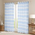thumbnail image 2 of Manfei Blue White Blackout Curtains Set of 2 (52x84 Each), Geometric Stripe Window Curtains, Modern Minimalsit Curtains and Drapes, Luxurious Home Decor, 2 of 6