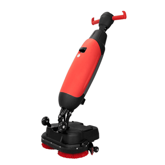 17" Walk-behind Floor Scrubber Machine, 360 Degree Rotating Head, 10000 sqft/h, Cordless Rechargeable Lithium Battery SM430