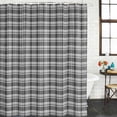 thumbnail image 3 of Geometric Lattice,Waterproof Fabric Shower Curtain,Black Grey Classic Farmhouse Plaid Waterproof Fabric Shower Curtain for Bathroom Curtains Bathtubs Shower Curtains with 12 Hooks Standard 66x72, 3 of 8