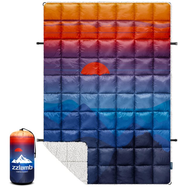 Manta zzlamb Sherpa Puffy, 132 x 191 cm, cálida para exteriores