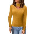 thumbnail image 1 of Gibobby Suéter de cuello alto mujer, Suéter de Manga Larga con Cuello Alto para Mujer(Amarillo,XG), 1 of 5