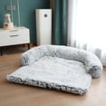thumbnail image 4 of Cama de felpa para mascotas, colchón suave de lujo, almohada, sofá para cachorros, para gatos, perros pequeños y medianos M gris, 4 of 8