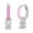 Pink, variant on Bob Mackie Jewelry Silver Plated Brass Turquoise Enamel Cubic Zirconia Hoop Earrings
