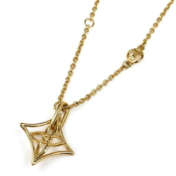 Pre-Owned LOUIS VUITTON Louis Vuitton Metal Monogram Collier LV Twiggy Pointed Flower Necklace...