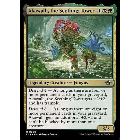 MtG The Lost Caverns of Ixalan Uncommon Akawalli, the Seething Tower (FOIL) #220