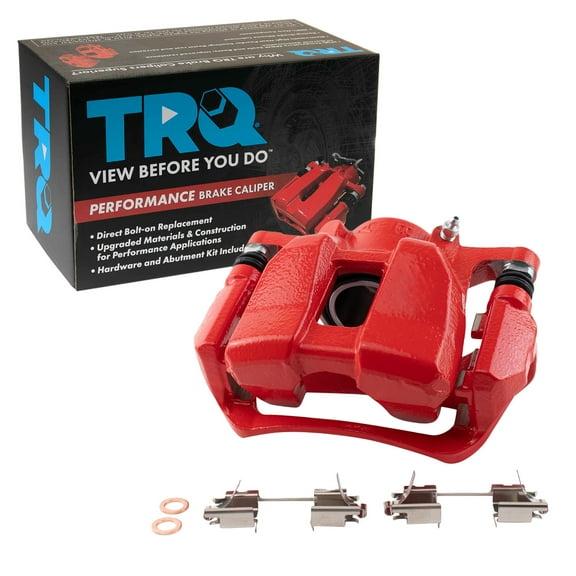 TRQ Front Left Brake Caliper w/Bracket Performance Red Drivers Side Compatible with 2013-2022 Honda Accord 2016-2022 HR-V