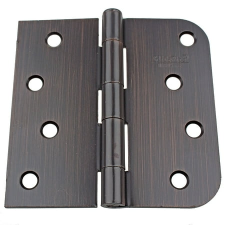 GlideRite Hardware 4000-SQ-58-ORB-1 4 inch steel Door Hinges 0.625 Radius & Square Corners Oil Rubbed Bronze Finish 1