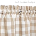thumbnail image 2 of ZACOO Buffalo Checkered Tier Curtains, Farmhouse Kitchen Curtains Rod Pocket Light Filtering for Kitchen Windows Bathroom Window Curtains, Tan/White, 27"Wx36"L, 2 of 6