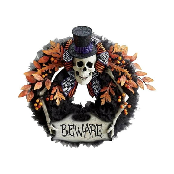 Halloween Decorations Indoor Outdoor - Skull Head Decoration - Witch Wreath Exquisite Witch Leg Garland Door Hanging Wreath Halloween Decoration