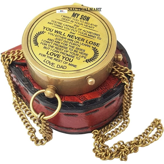 Compass with Case/Gift for Son/to My Son Gifts/DAD to Son Gift/Inspirational Gift for Son (Dad to Son)