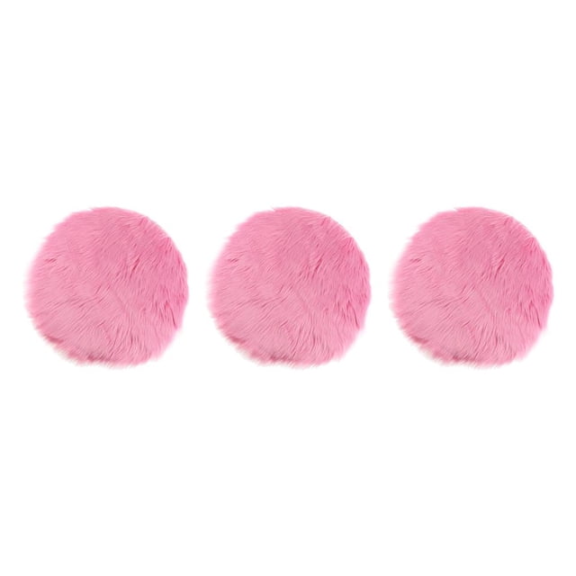 Bearachild Cojín de piel sintética para asiento, alfombrilla de piel de oveja artificial, color rosa intenso, 33 cm Type1